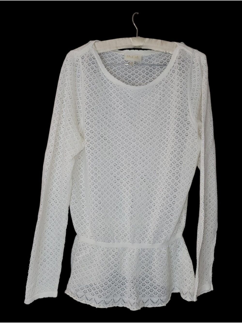 ModCloth Cream Peplum Boho Sheer Lace Sweater 1X